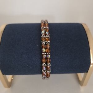 Elegant Two Strands Swarovski Crystals Bracelet